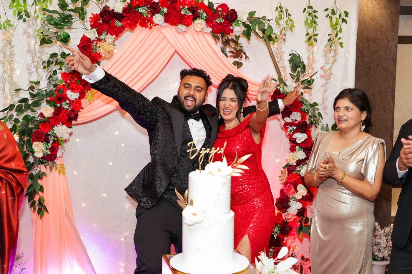 Couple celebrating engagement